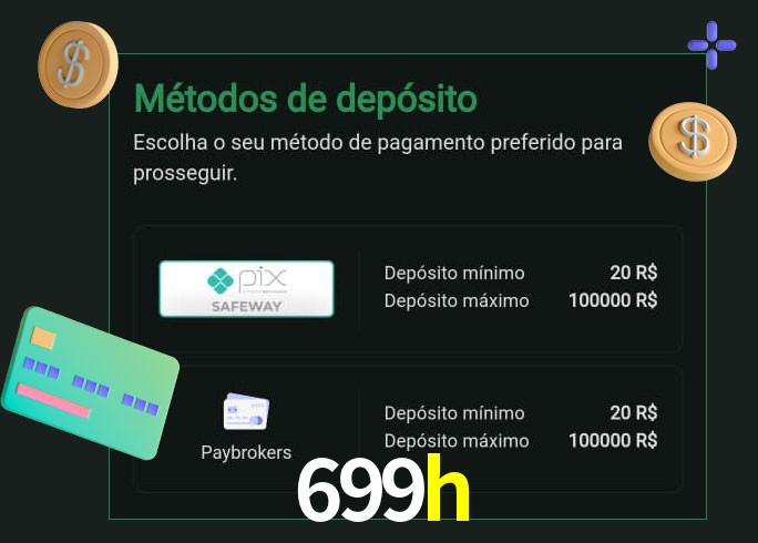 O cassino 699h oferece uma grande variedade de métodos de pagamento